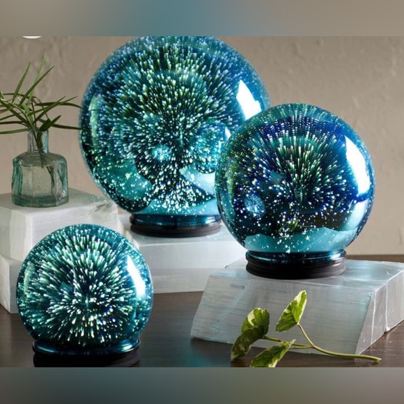 Valerie Par Hill Other - NEW Set of 3 Lit Indoor Outdoor Mercury Glass Spheres w/Timer